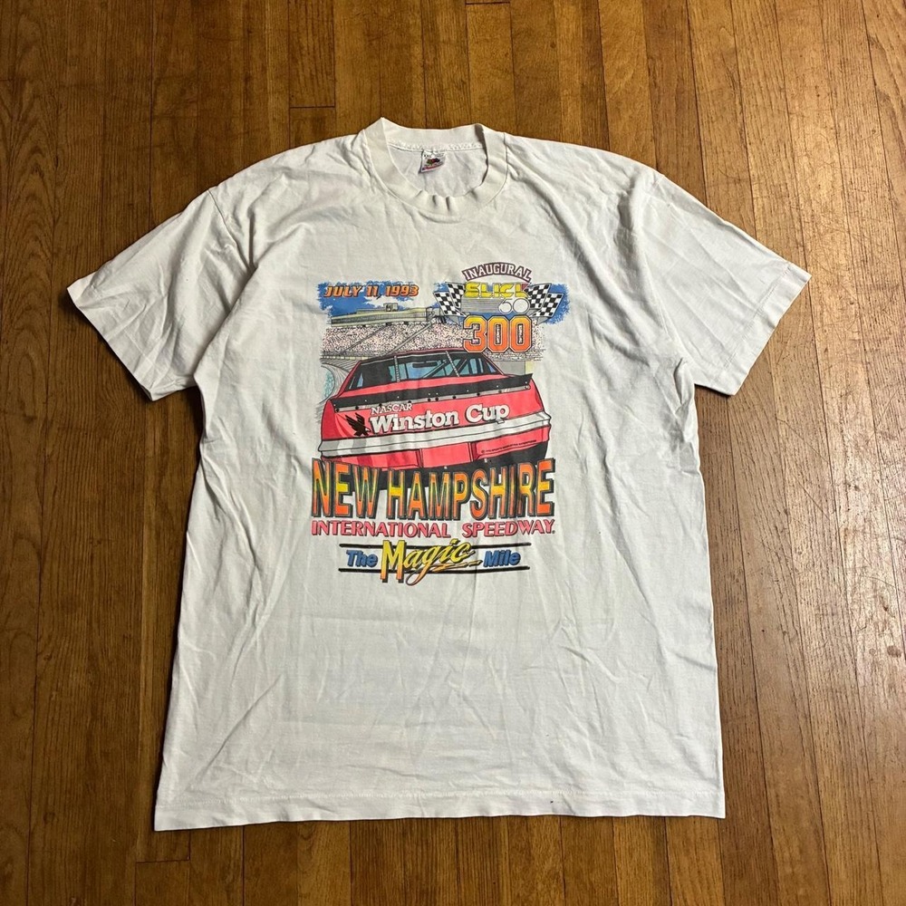 Vintage 1993 NASCAR New Hampshire Speedway Winston Cup T-Shirt USA Made XXL